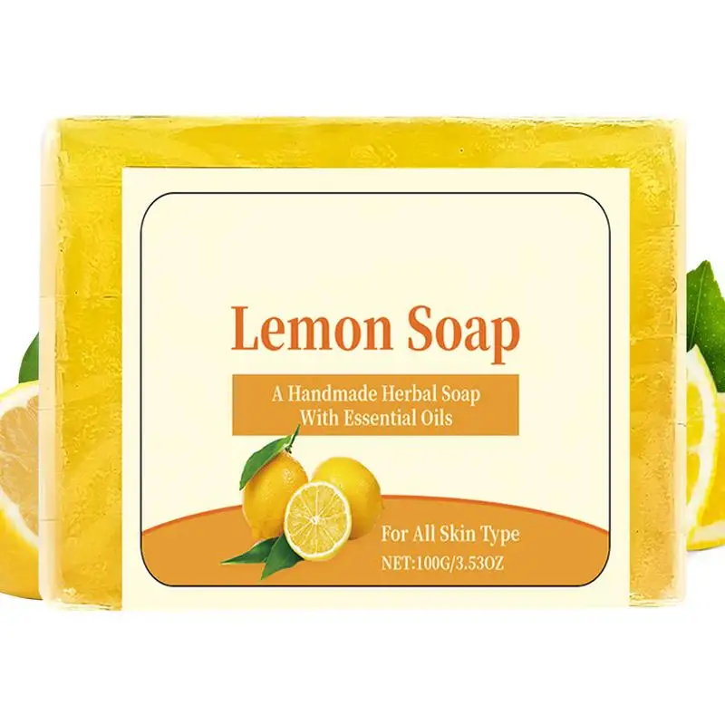 100ml Lemon Handmade Oil Soap Nourishing Moisturizing Bar Soap  Exfoliates Rough, Refreshing And Fragrant Bath Soap Lemon Soap