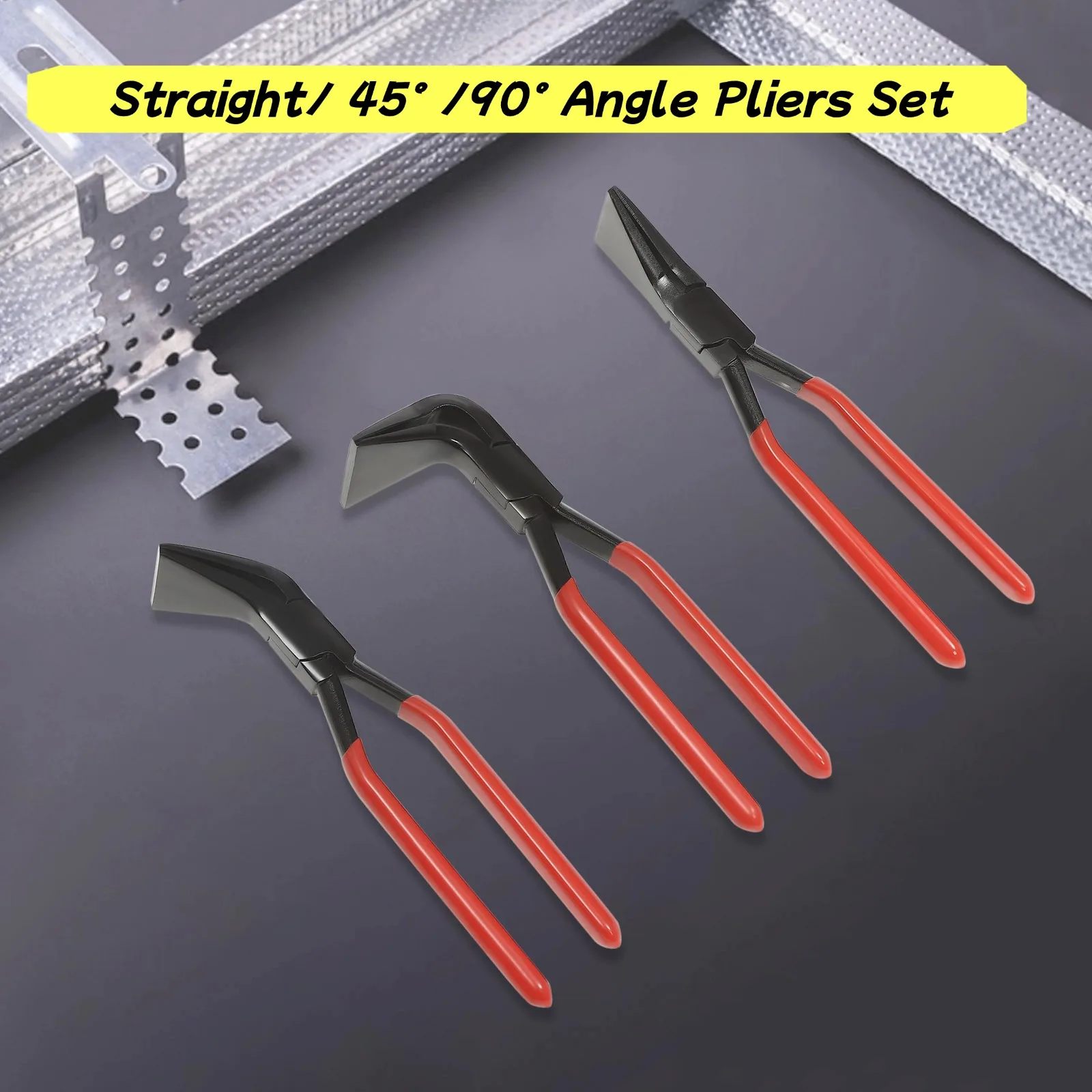 

Набор из 3 плоскогубцев для гибки металла, прямые 45 ° & 90 ° Плоскогубцы для нарезания листового металла, пластина для ручного шва для изгиба своими руками, выравнивание