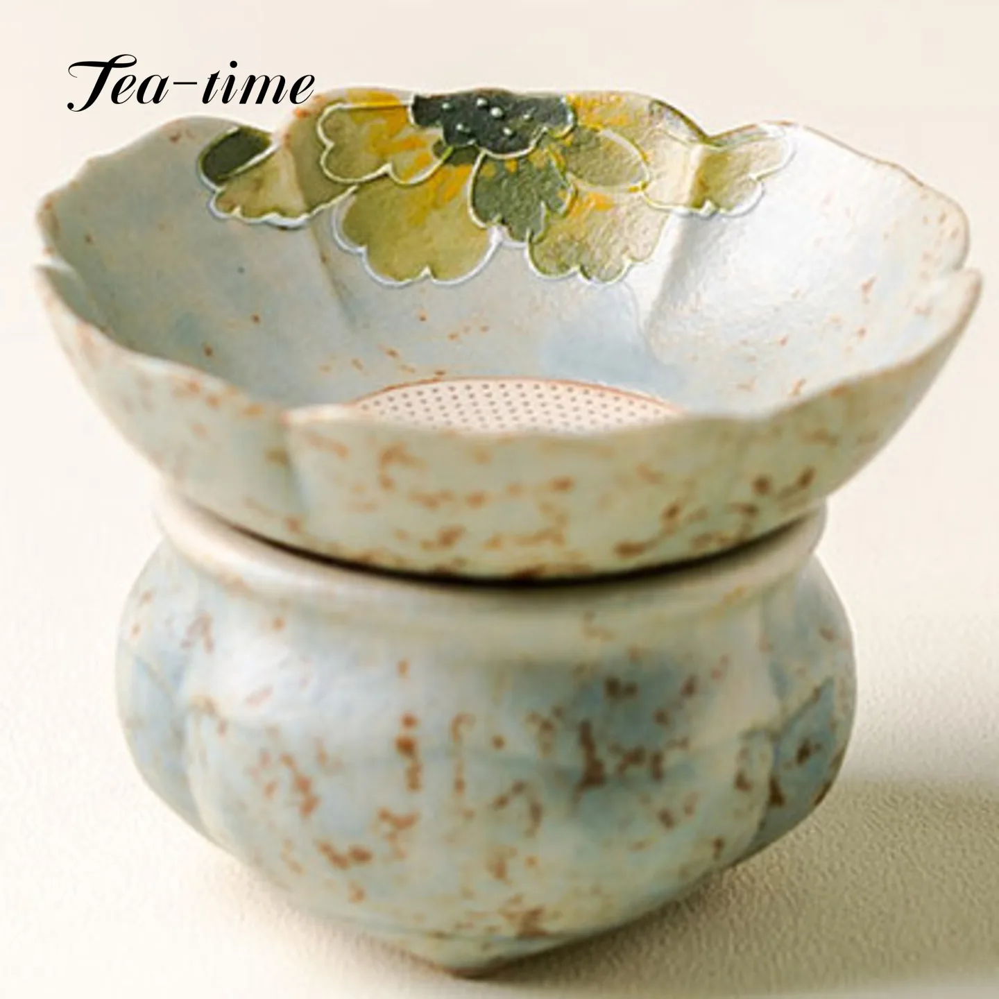 Hand-Painted Lotus Tea Infuser Ceramic Tea Strainer Jingdezhen Tea Sieve Aesthetic Filter Strainers Ceremony Puer Mate Teapot