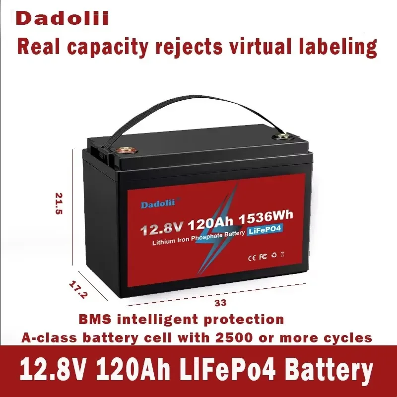 12V 200Ah  12V 120Ah  LiFePO4 Battery Lithium Iron Phosphate Battery Built-in BMS for Solar Power System RV House Trolling Motor