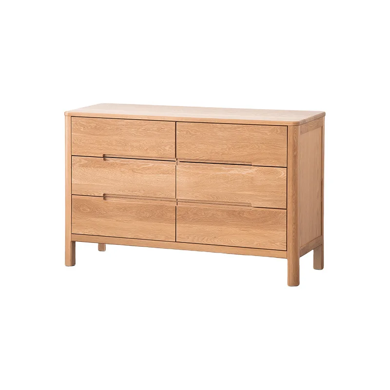 

Solid wood bedroom storage oak log wind off the ground six chest cabinet, bedside cabinet