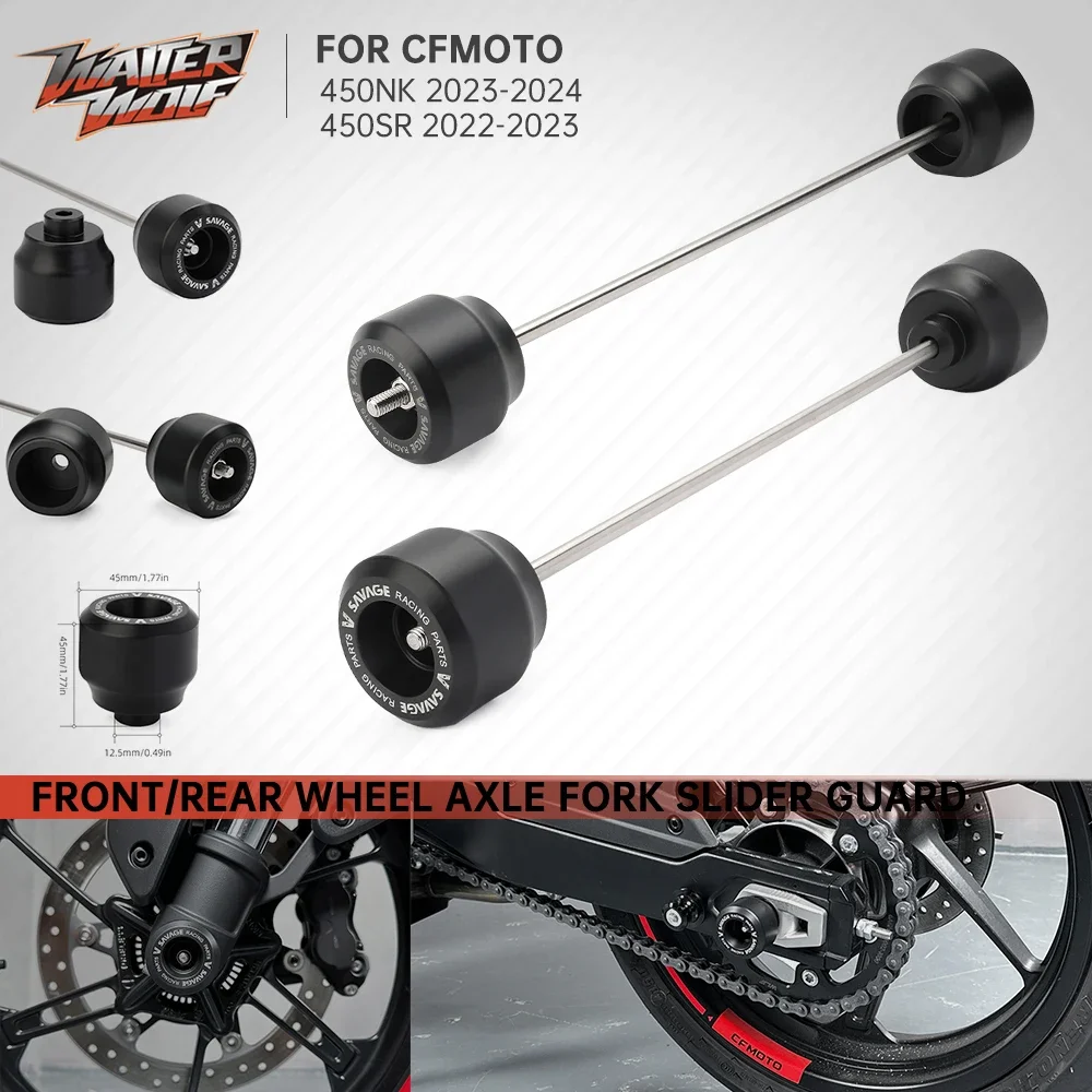 

Front Rear Wheel Axle Fork Slider Anti-Crash Protection For CFMOTO 450NK 450SR 450SRS 450SS 450CLC 450 NK/SR/SRS/SS/CLC CF MOTO