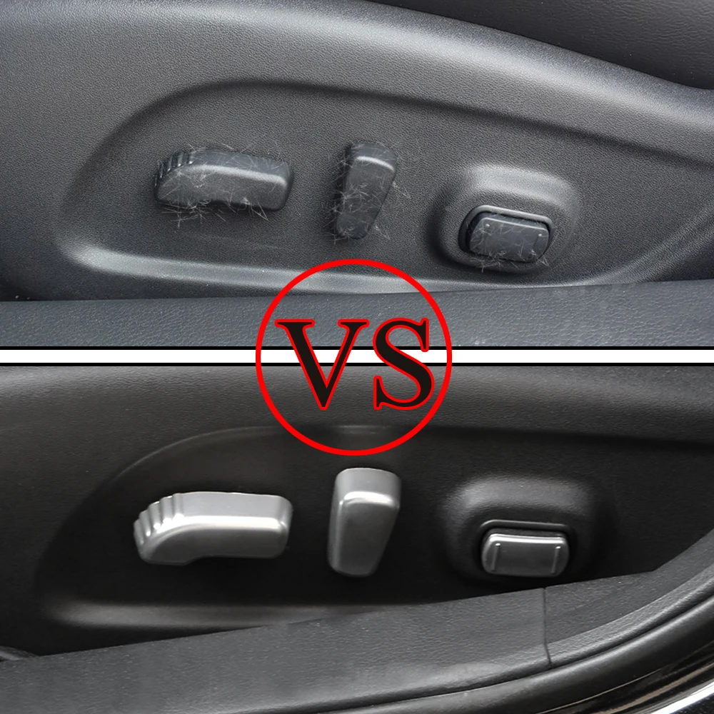 Car Seat Adjustment Button Cover Sticker Fit for Nissan Teana Qashqai J11 Sylphy X-Trail Rogue T32 Murano Chromium Acessories