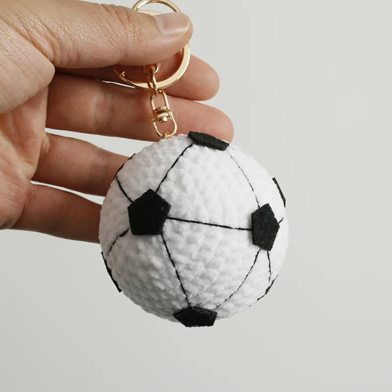 Sport Balls Series Crochet Keychain Handmake Knitted Basketball Keyring For Bag Pendant Crochet Tennis Keychain Custom Accessory