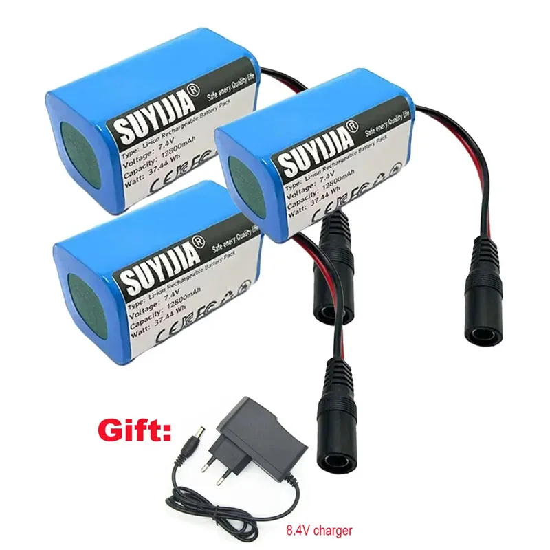 Original T1882011-5 T888 V007 H18 C18 2S2P 7.4V 12800mAh Li-ion Battery Pack for Remote Control/RC Fishing Bait Boat Battery