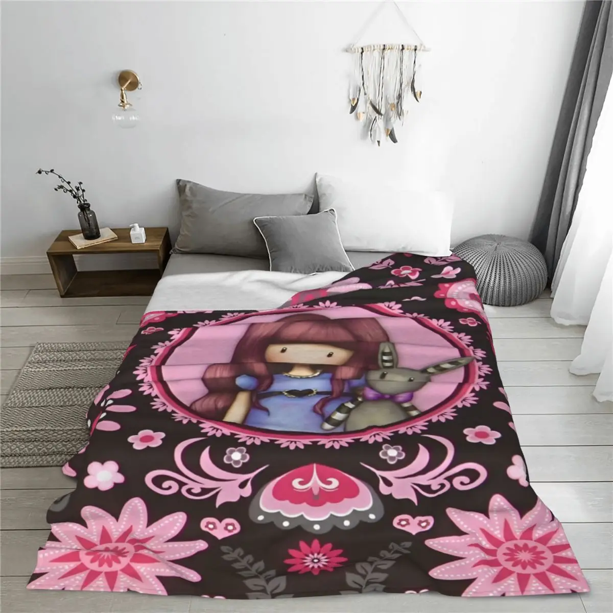 Gorjuss Santoro Blanket Fleece All Season Doll Cartoon Breathable Super Warm Throw Blanket for Sofa Outdoor Bedding Throws