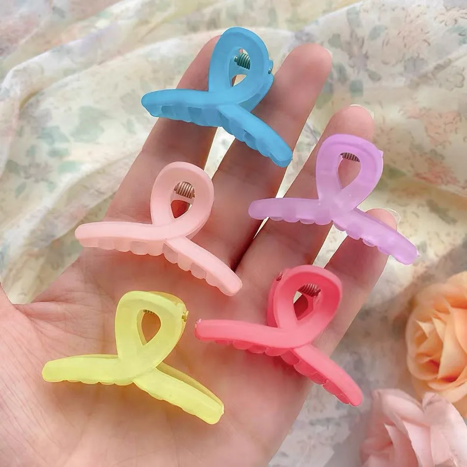 

10Pcs Korean Claw Clip For Girl Soild Coilor Hair Clips Children Birthday Gift Hair Accessories Women Resin Plastic Hairpins