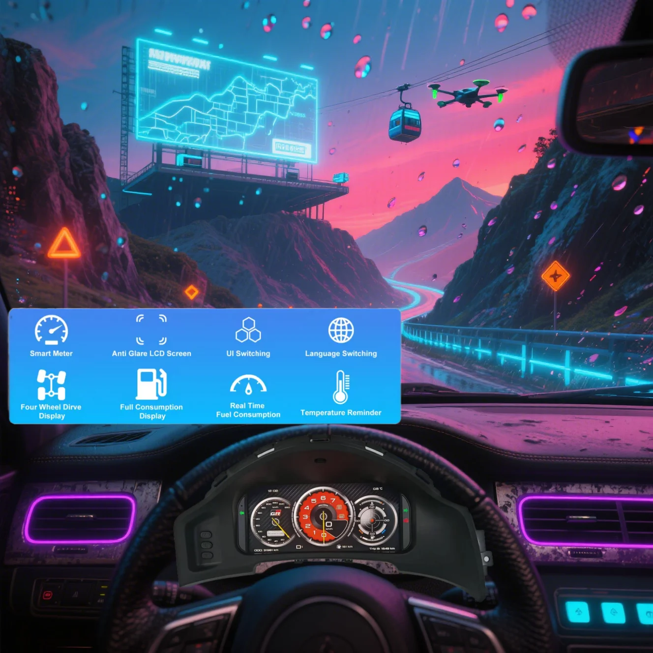 

Car Digital Cluster For Toyota 86 Subaru BRZ 2013-2019 Instrument Panel Speedometer Dashobard Meter Odometer VIrtrual Cockpit