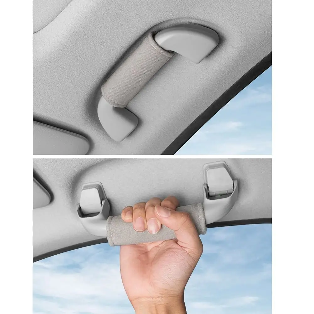 Soft Plush Car Roof Armrest Non-slip Auto Interior Car Handle Protector Ceiling Handle Protective Covers Interior Supplies