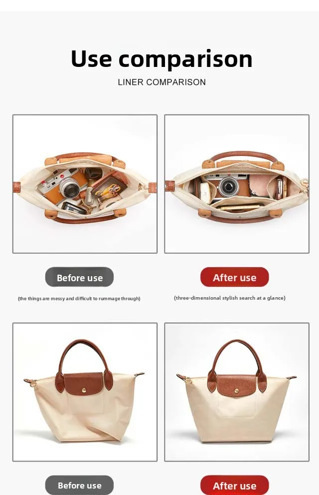 Bag Organizer Insert for Longchamp Nylon Material Super Strong Fit Bag Support Handbag Liner Bags Accessories