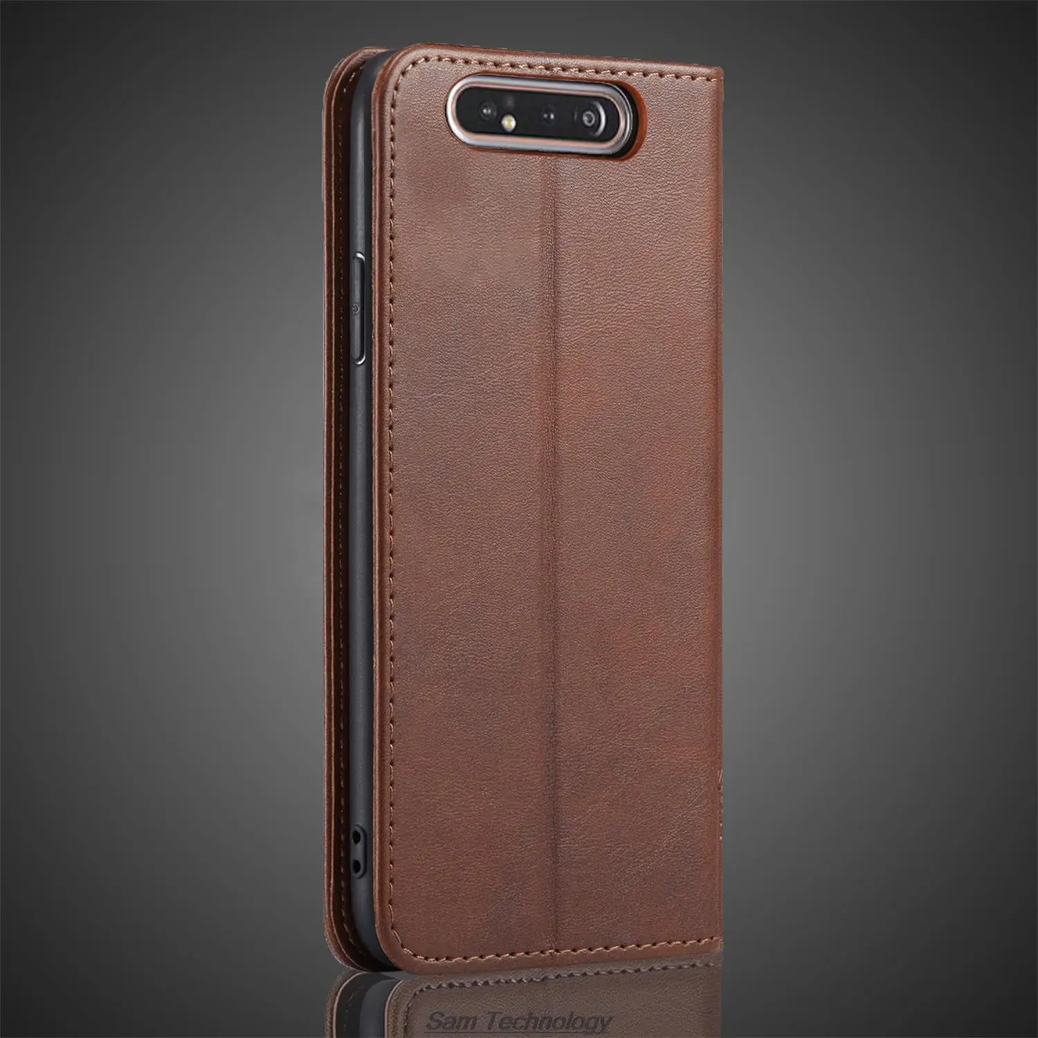 Magnetic attraction Leather Case for Samsung Galaxy A80 A805F A805N Holster Flip Cover Case Wallet Phone Bags Fundas Coque