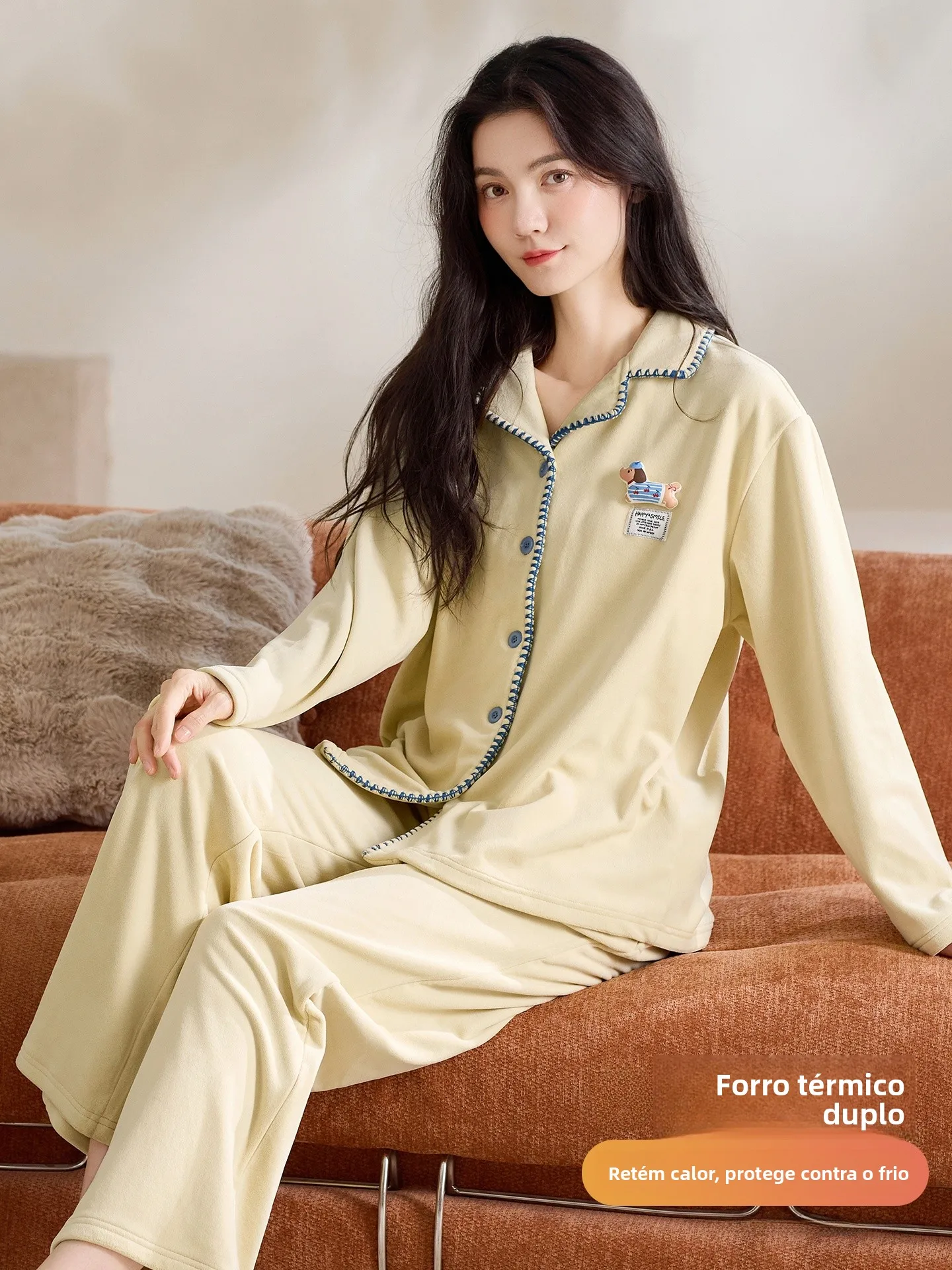 fenteng-care-women's-fleece-lined-thickened-sleepwear-casual-style-autumn-winter-home-clothes-soft-island-velvet-fabric