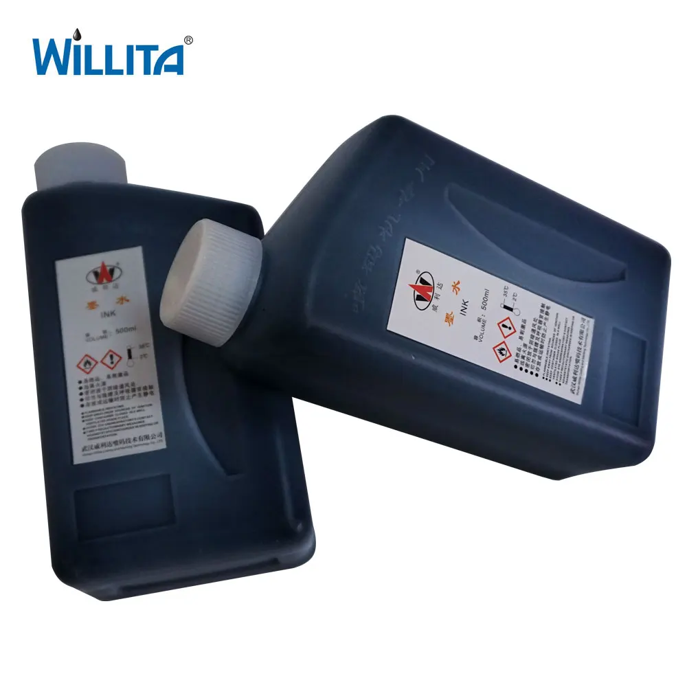 Willita Factory Price Good Quality One Bottle / 500ml Black Ink for Willita CIJ Printers