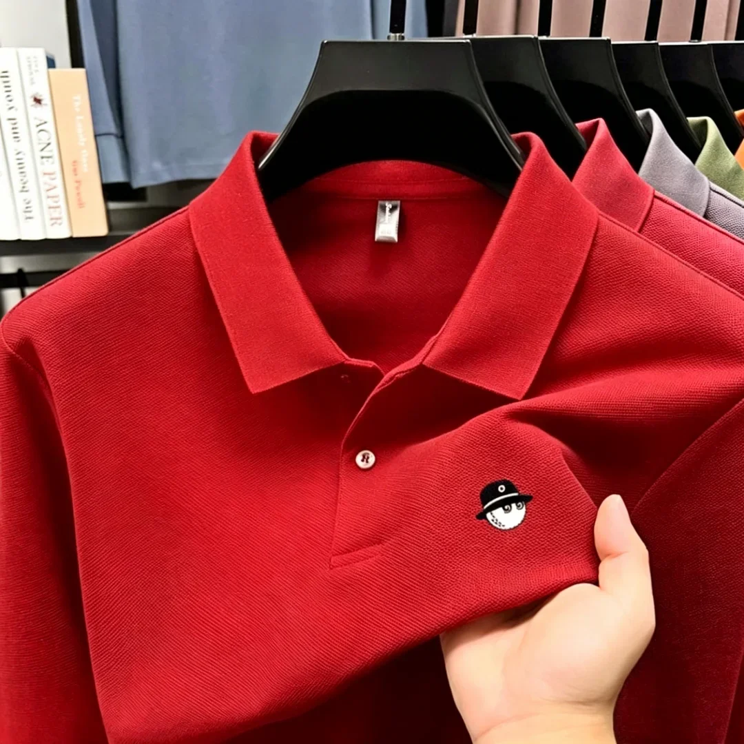 Herren Sommer Kurzarm Golf Poloshirt mit Kragen, einfarbig, atmungsaktiv, für Büro, Sport, Freizeit, hochwertige Herrenbekleidung – Detail 12