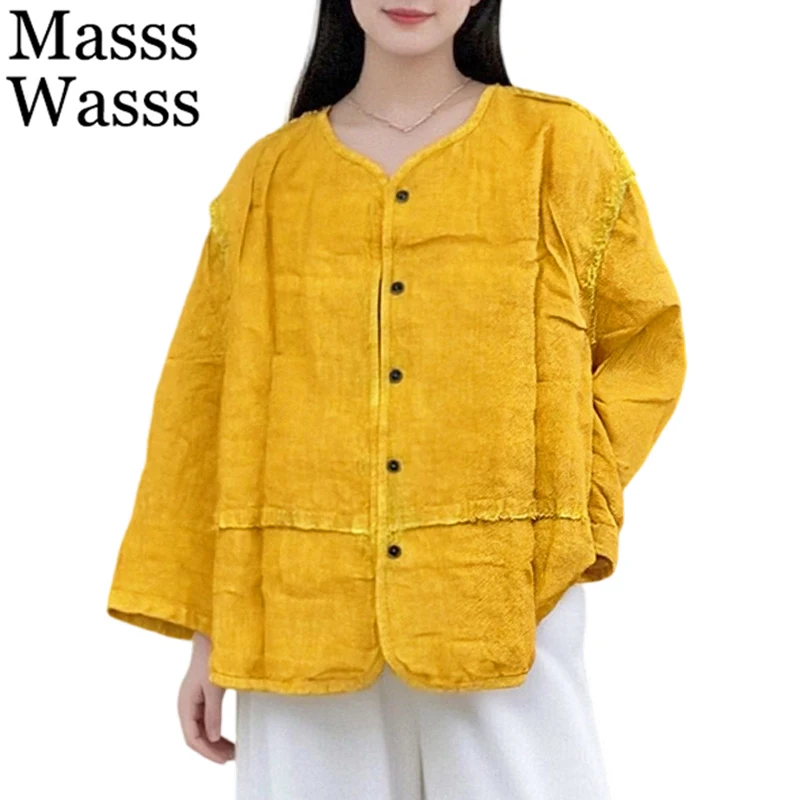 

Masss Wasss Korean Design Leisure Soild Jackets Womens Spring Fashion Classic Coats Ladies 2026 Vintage Loose Elegant Outerwear