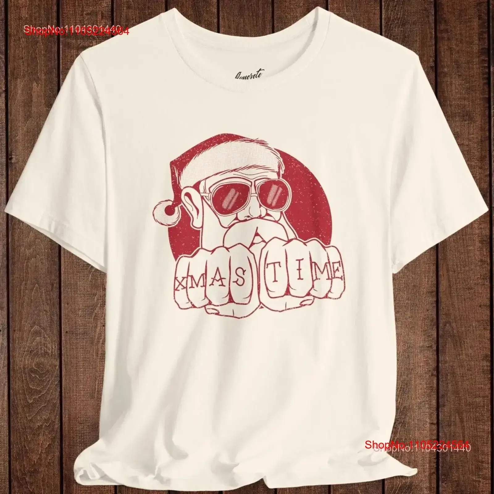 

Забавная рождественская футболка Санта-Клауса, рождественская идея, секретный белый слон, винтажный стираный повседневный стильный топ унисекс для повседневной носки