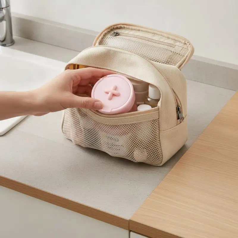 1Pcs 3 In 1 Portable Double-layer Denture Case With Cleaning Brush Storage Box Donut Braces Retainer Braces Organizer