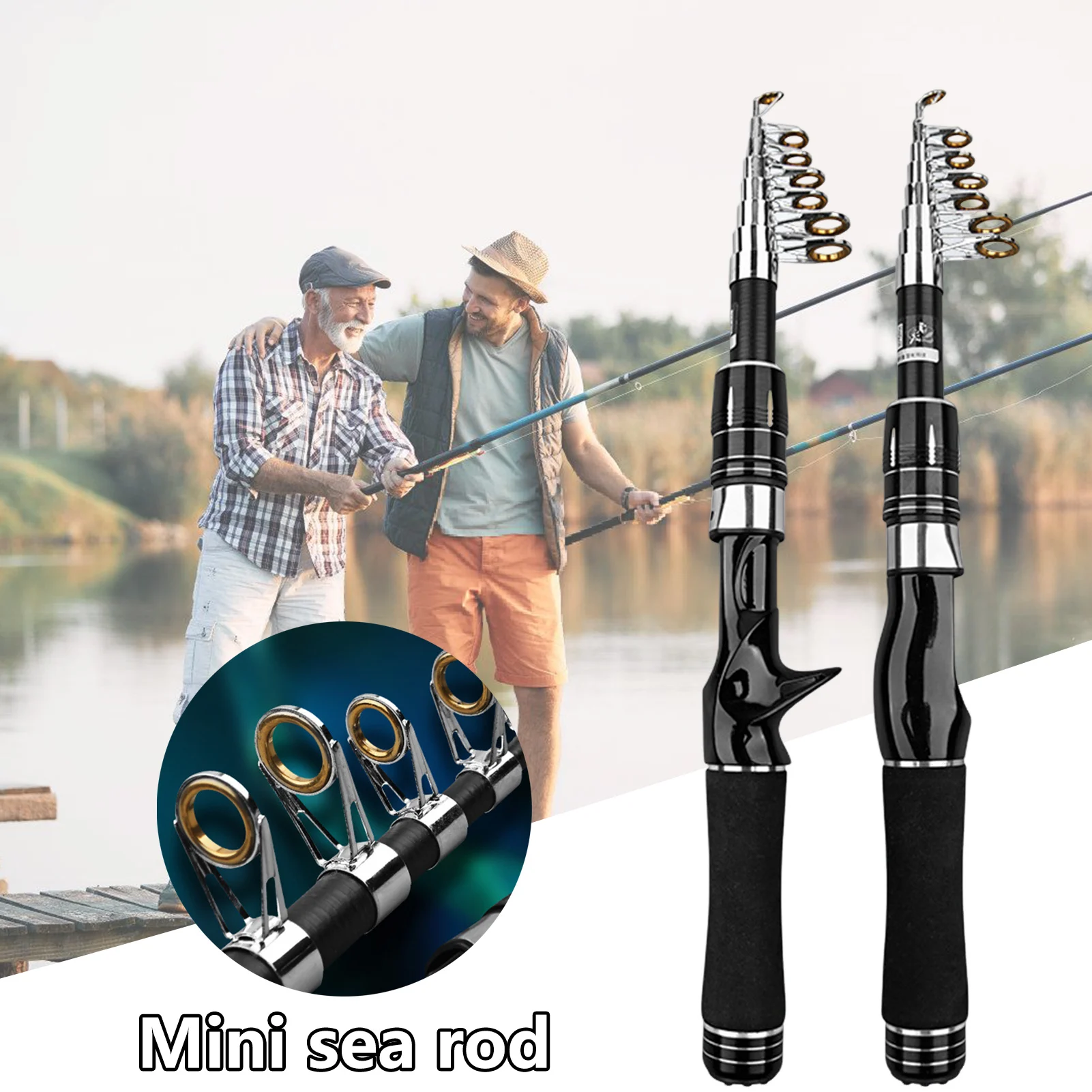 

Portable Telescopic Fishing Rod 1.6/1.8/2.1m Ultra Short Fishing Pole Autumn Winter Ice Fishing Hand Pole Fishing Accessories