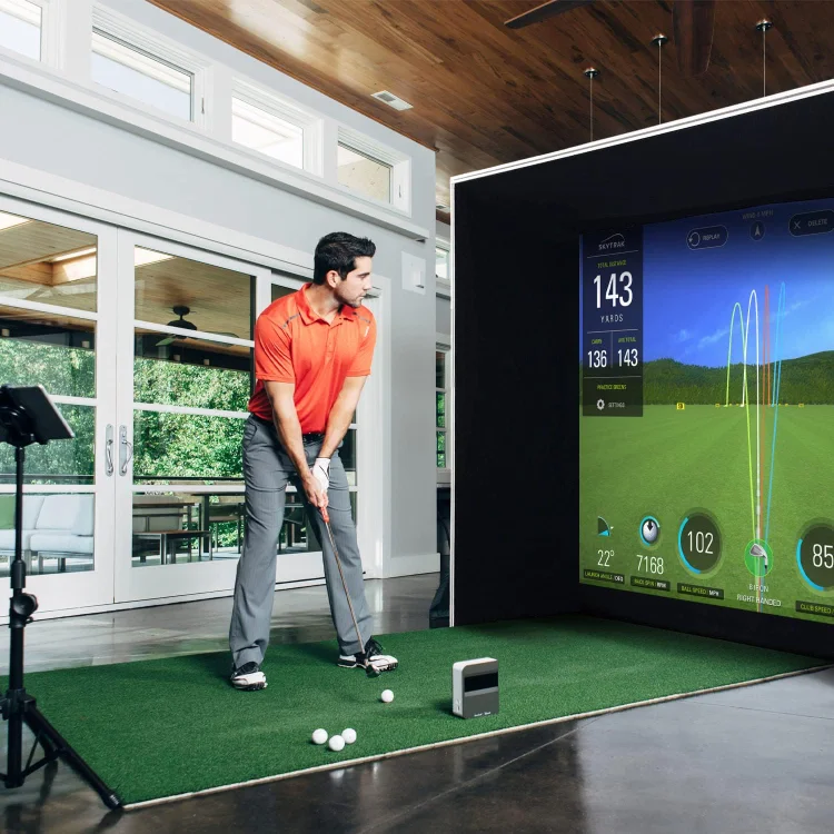 Golf-Startmonitor und Golfsimulator mit Metallschutzhülle