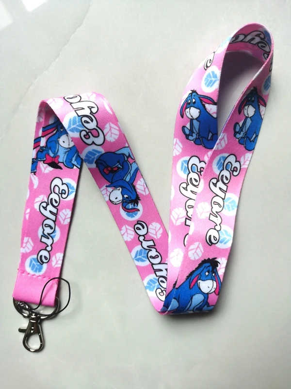 New 1 pcs Disney eeyore Lanyards Keys Neck Strap For Card Badge Key Chain Lanyard Key Holder DIY Hang Rope Keyrings