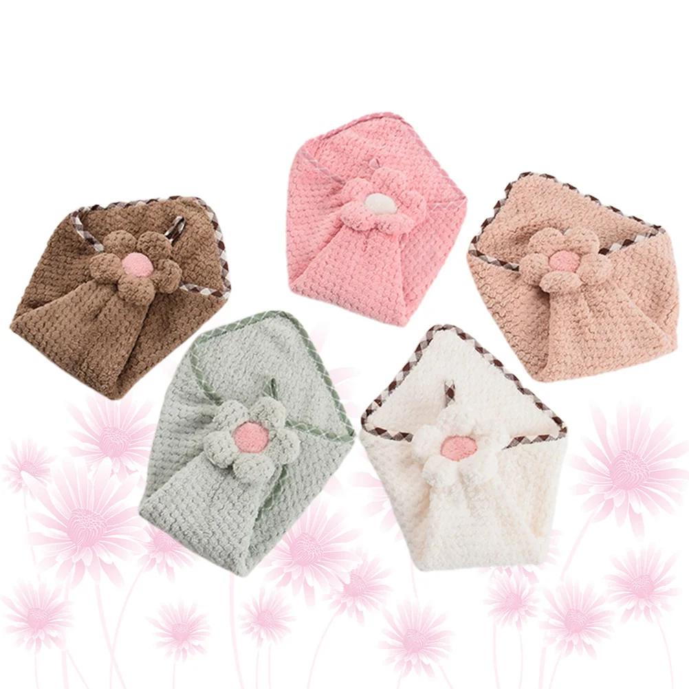 

5Pcs Coral Fleece Hand Towels Soft Comfortable Dress Shaped Absorbent Bathroom Kitchen Multifunctional Mixed Color