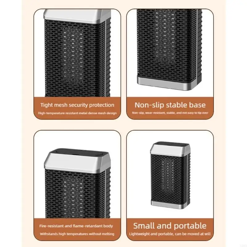 

Fast Heating 1500W Heating Machine Electric Warmer Small Desk Heating Machine with 12H Timer N58D