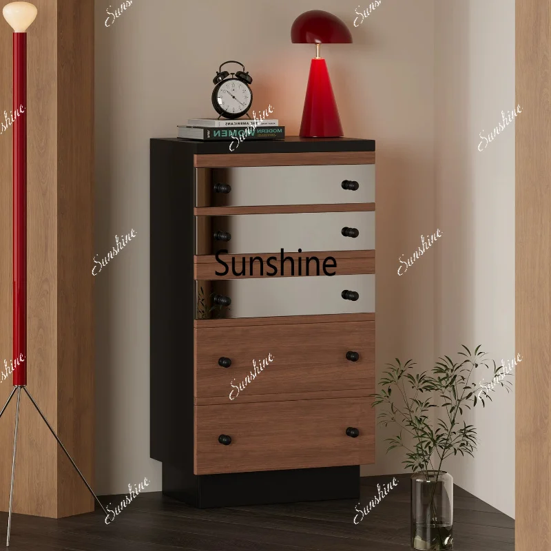 Modern simple solid wood chest of drawers, multi-scene storage cabinet, wall locker