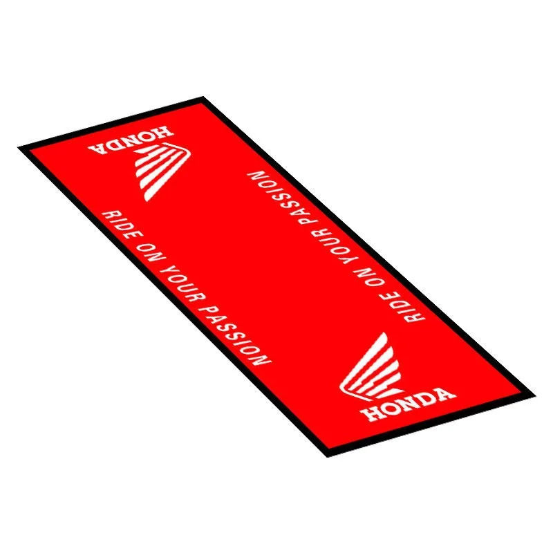 Op maat gemaakte Honda motorfiets parkeermat antislip garagekleed cool racing moto display tapijt antislip huisdecoratie vloermat