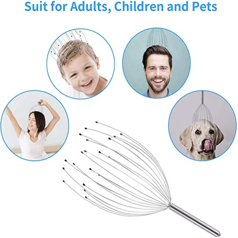 

Stainless Steel Octopus Head Massager Scratching Scalp Relaxation Relief Body Massager Scratcher Relieves Tension Health Care