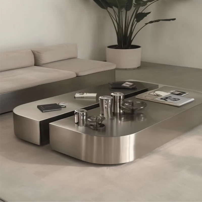

Легкий роскошный журнальный столик из нержавеющей стали для гостиной, для небольшой квартиры, современный, простой, высококачественный.