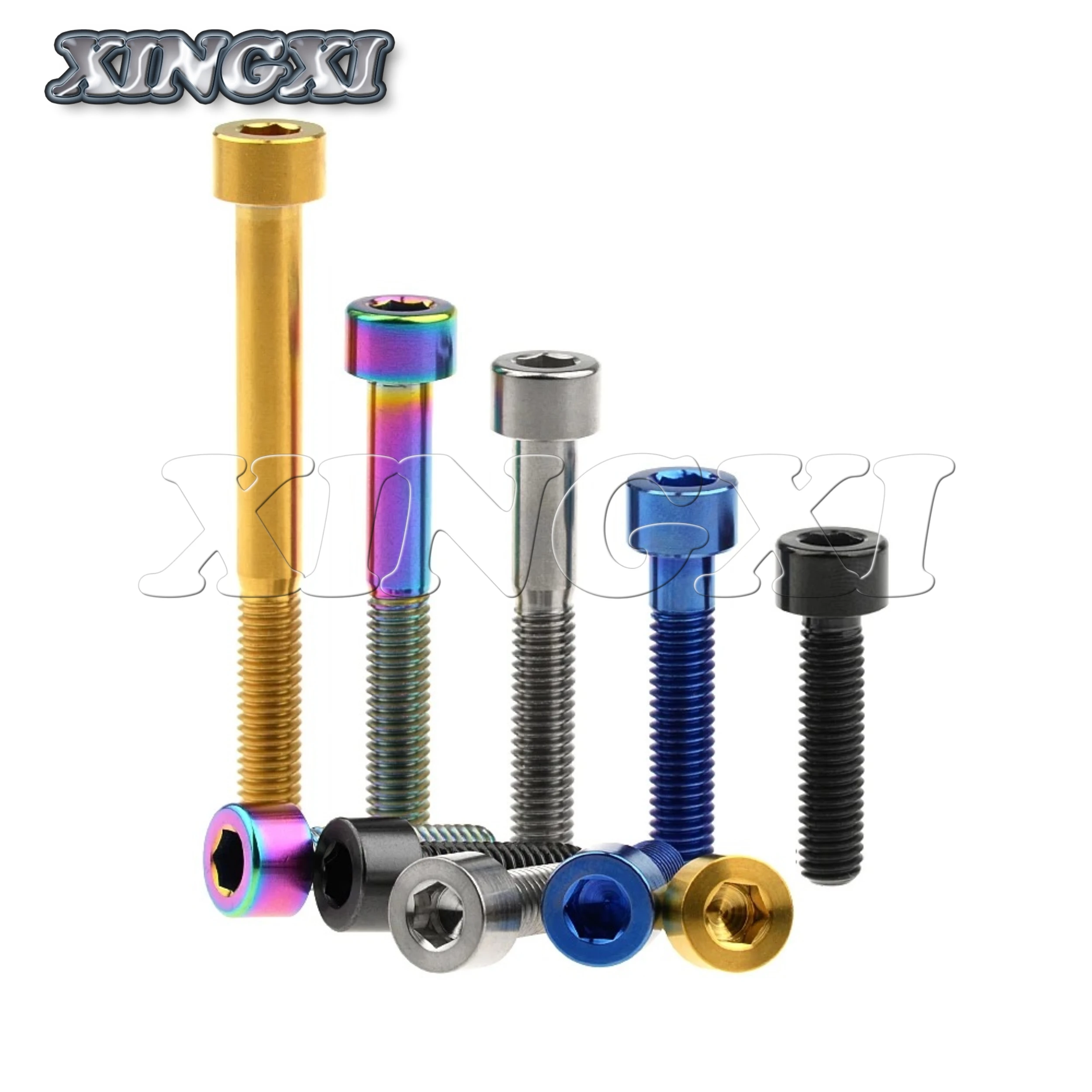 Xingxi Titanio Ti M5x10 12 16 18 20 23 25 30 35 40 45 50 55 60 millimetri DIN912Bolt Cap Allen Vite A Testa per Attacco Manubrio Reggisella Parte