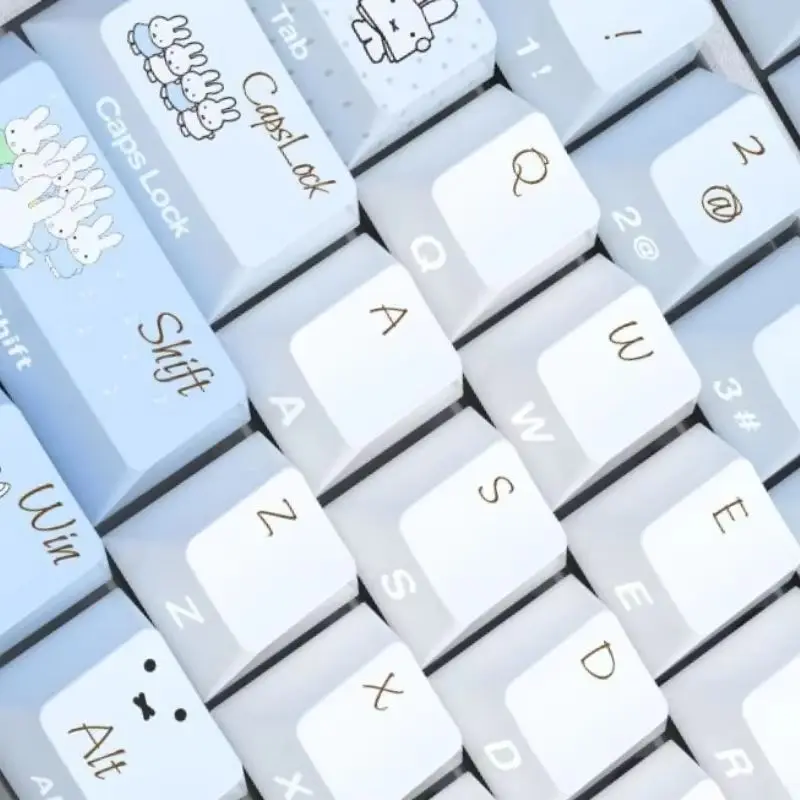 Cartoon Kawaii New PBT Keycaps The Color Is Fresh and Bright Fine Workmanship Wear Resistance High-quality Craftsmanship Miffy