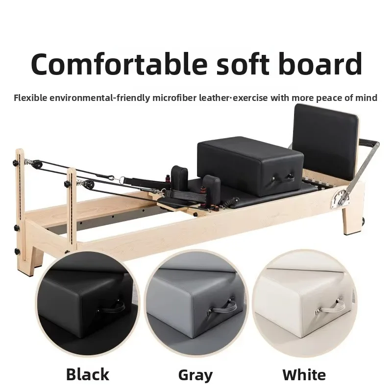 High-quality Maple Pilates Reformer Bed Yoga Fitness Eco-friendly  Springs Microfiber Leather Premium Customer