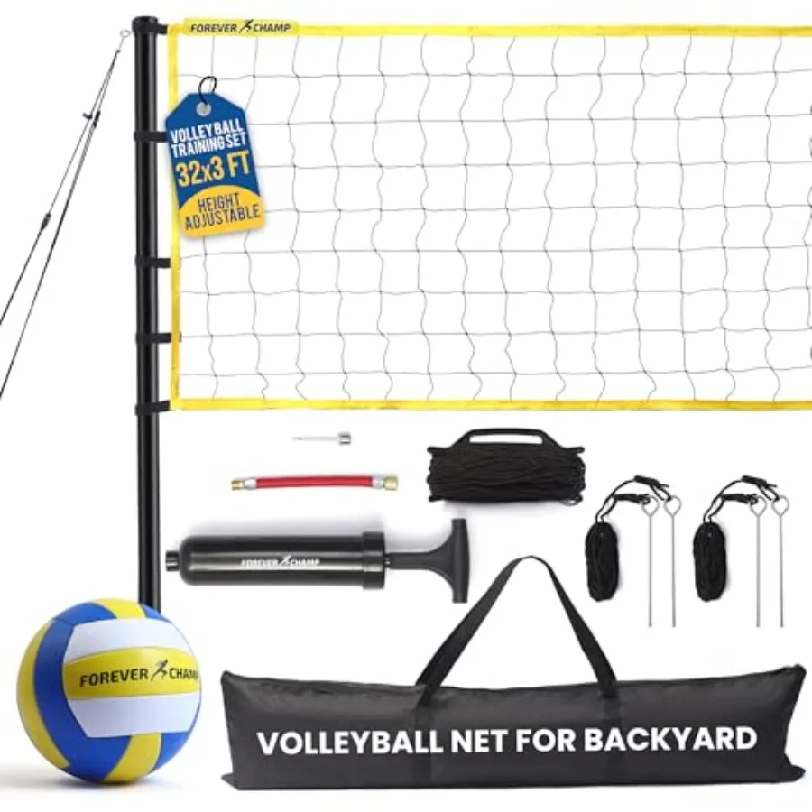 

Volleyball Net for Backyard Beach Home Includes 32x3 Ft Regulation Size Net 8.5-Inch PU Volleyball Carrying Bag Boundary Lines
