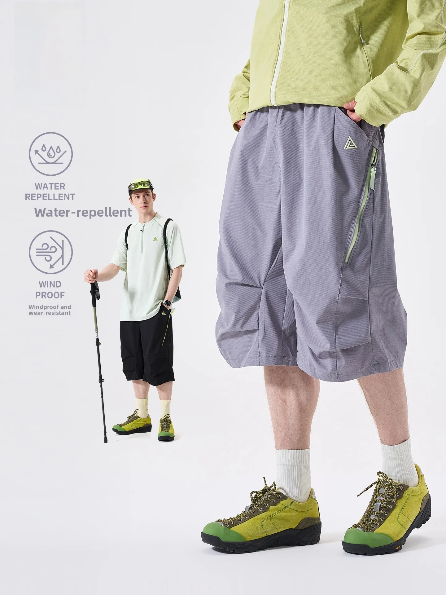 LAZY DAY Outdoor Waterproof Hiking Sports Seven-Foot Pants Men Summer Loose Casual Straight-Soldier Workwear Trousers