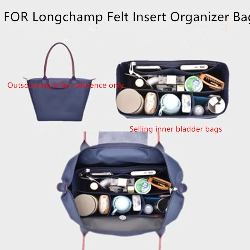 Felt Insert Bag Fits For Longchamp Handbag Liner Bag Felt Cloth Makeup Bag Support Travel Portable Insert Purse Organizer