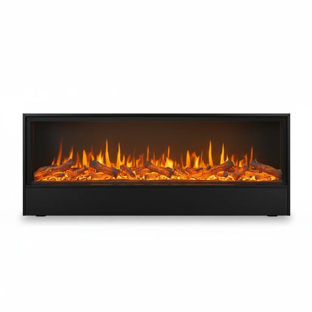 4D Holographic Electric Fireplace, 1900mm Metal Insert, LCD Flame Fireplace with Remote Control,Modern Indoor Fireplace for Home