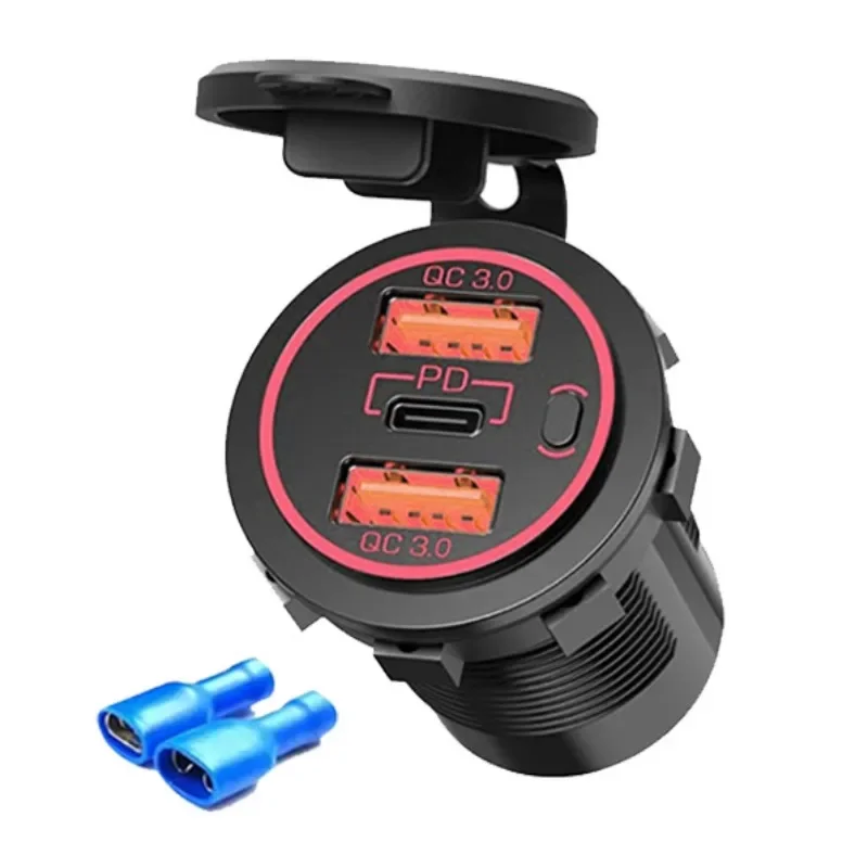 شاحن سيارة QC3.0 ذو 3 منافذ مع مفتاح طاقة، محطة شحن متعددة الوظائف من أمازون رائجة البيع، حماية IC الذكية للأمان #6