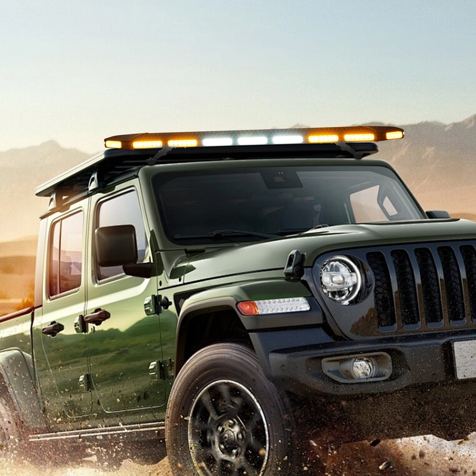 شريط إضاءة Led ستروب 48 بوصة 108، قضبان أضواء الشرطة، ضوء كهرماني تحذيري مزدوج الجانب، شريط شاحنة سحب عالي السطوع، أضواء الطوارئ #1