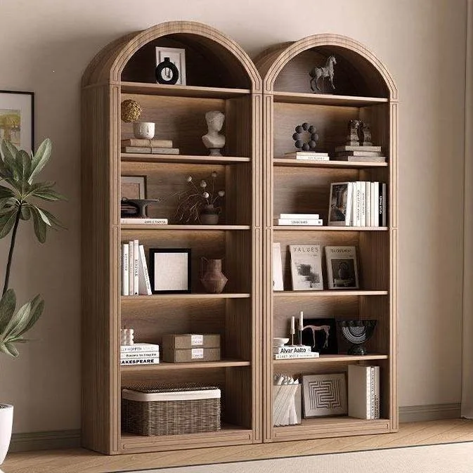 HYS French Arched Bookcase French Display Bookshelf Nordic Edge Cabinet Black Cabinet French Vintage Wine Cabinet Locker