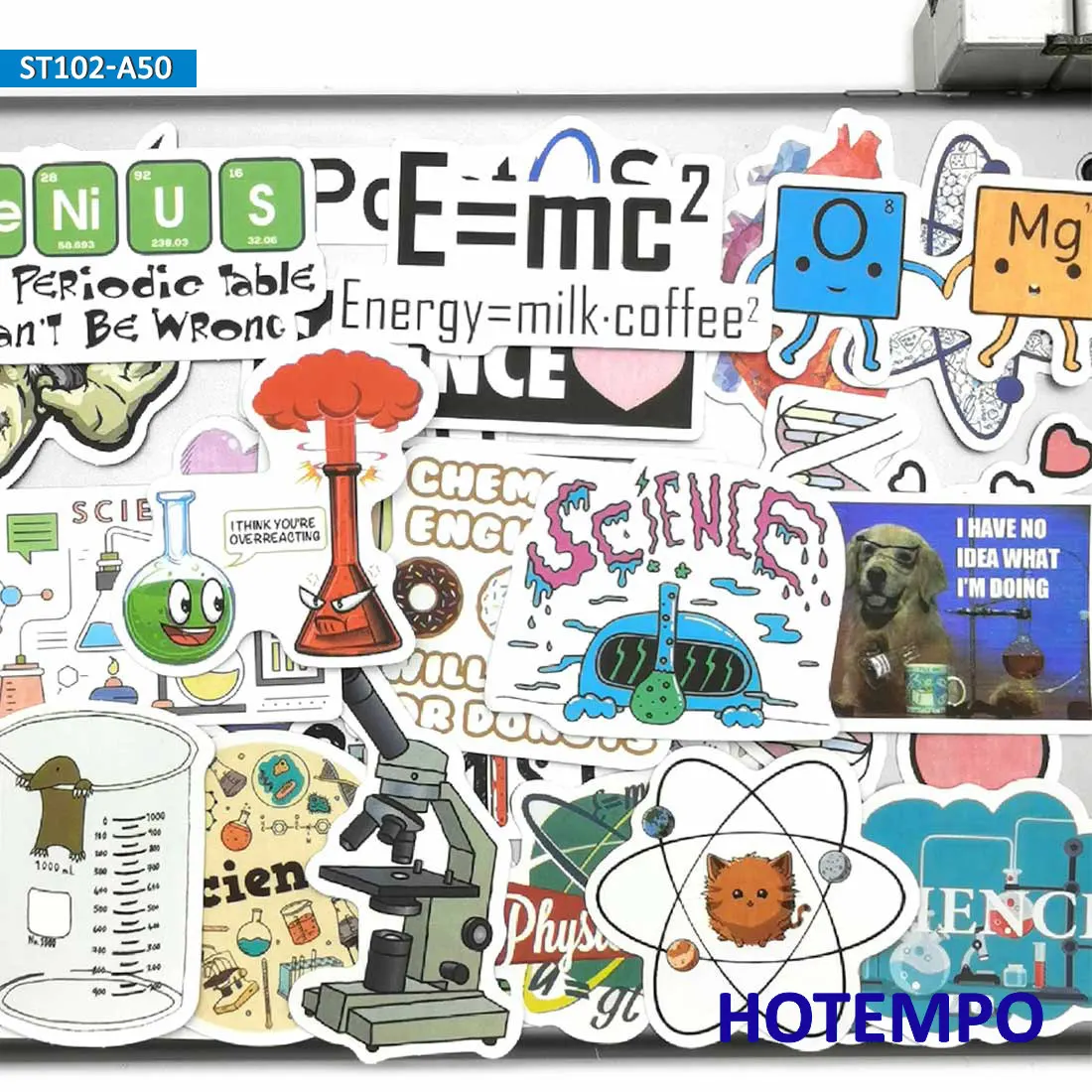 50Pieces Laboratory Chemistry Math Symbol Element Formula Science Stickers for Scrapbook Diary Luggage Phone Laptop Sticker Toys