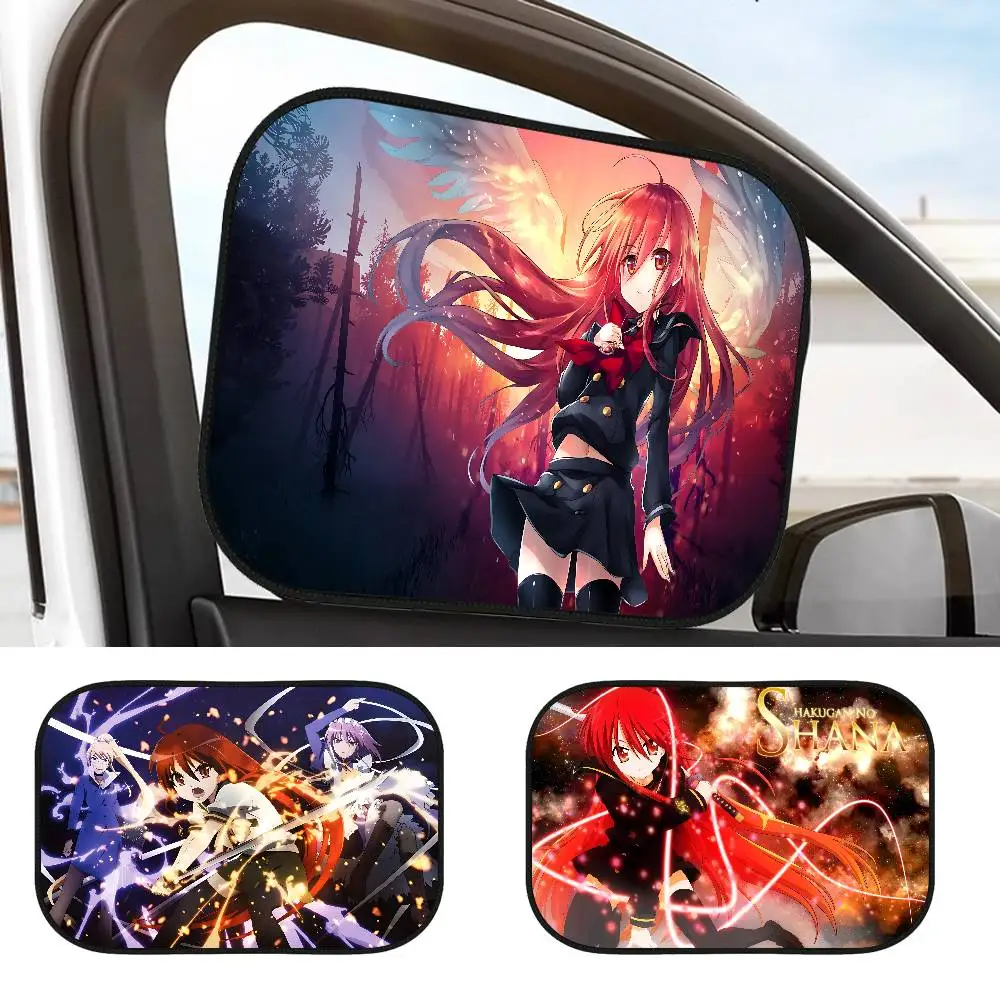 

S-Shakugan No S-Shana Car Sun Shade UV Electrostatic Adsorption Car Window Sunshade Universal Auto Outdoor Sunscreen