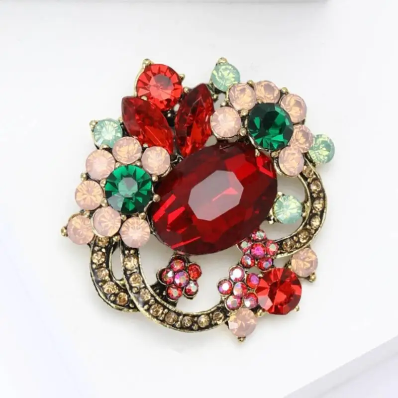 Fashion Crystal Flower Brooches For Women Clothing Coat Casual Jewelry Accessries Gifts #3