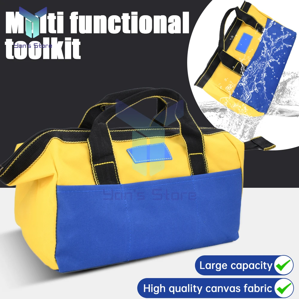 Upgrade 13inch Enlarged Thickened Large Capacity Tool Bag Canvas Waterproofed Wear-Resistant Electrician Storage Toolkit