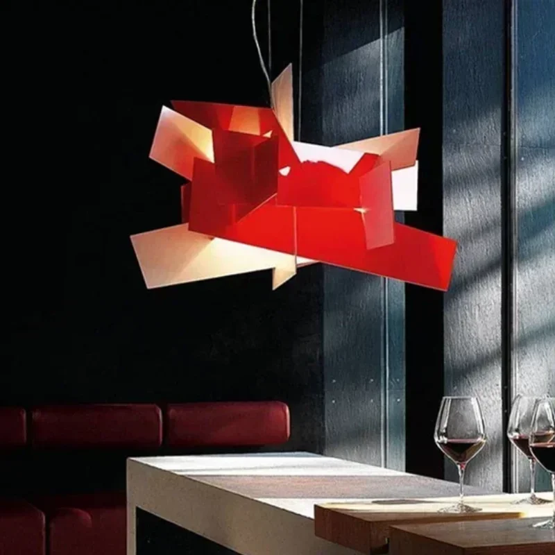 Imagem -03 - Foscarini-lâmpada Pingente de Suspensão Led Lâmpada Vermelha e Branca Grande Bang Empilhamento Luzes Art Decor Réplica D65cm 95 Centímetros