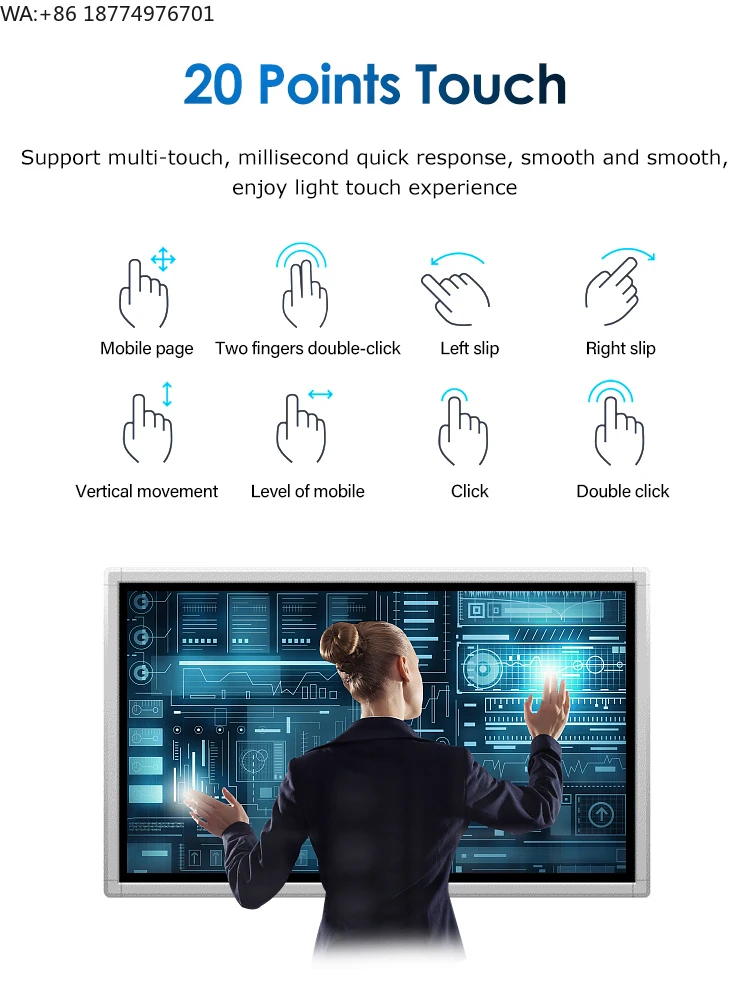

75-дюймовая интерактивная LED-панель для детей: электронная доска для обучения, интерактивная интерактивная доска