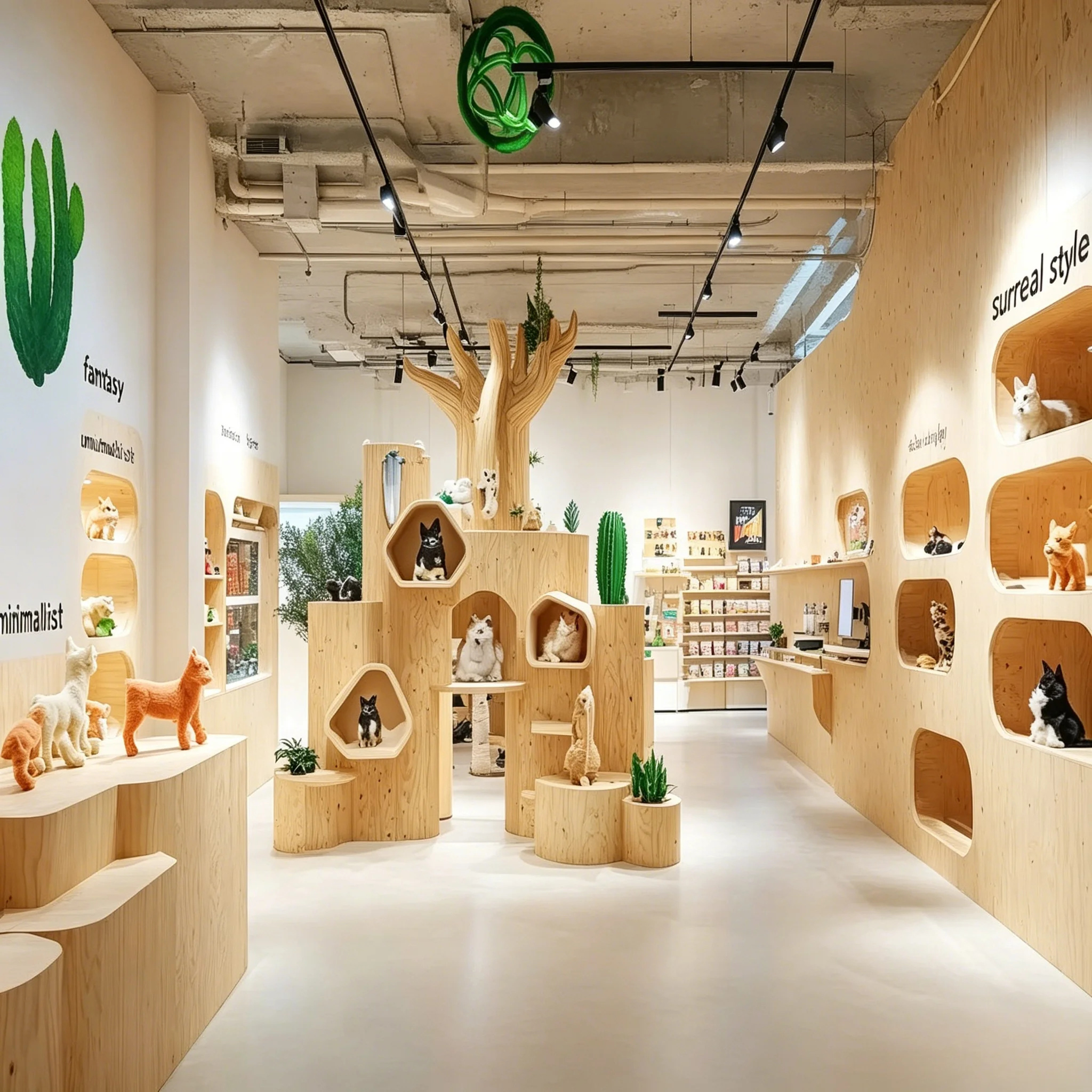 Customised Pet Shop Showcase Furniture Display Rack Wooden Pet Food Display Cabinet Practical Pet Supplies Display Counter