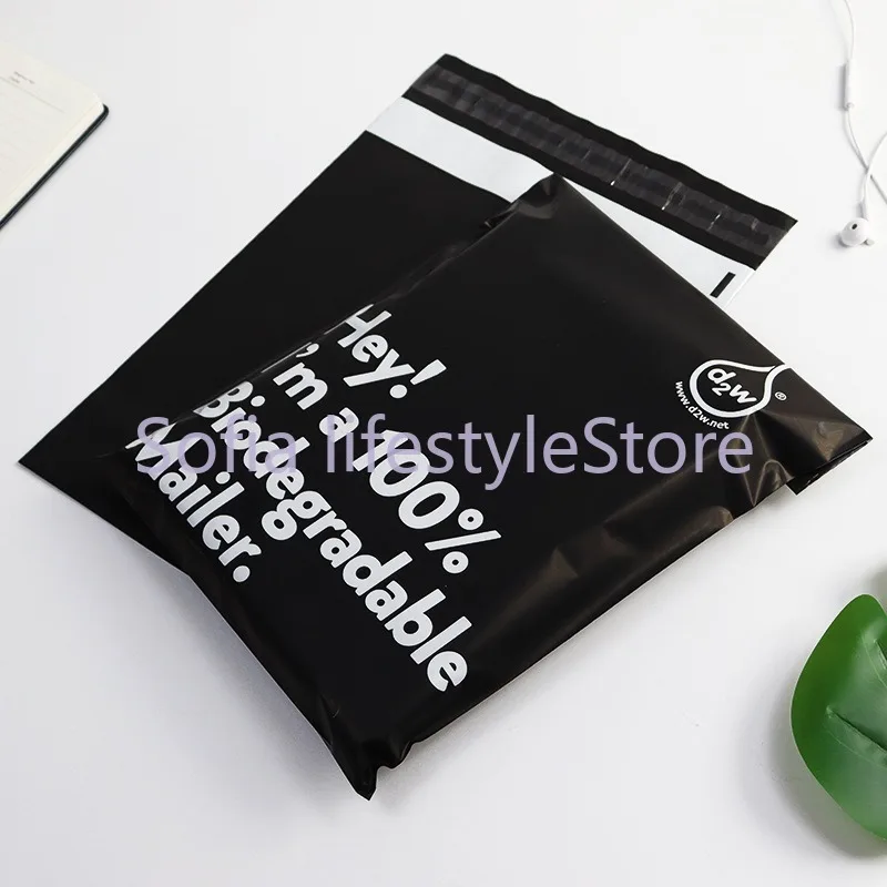 

50PCS Eco-Friendly 100% D2W Biodegradable Mailer Bags Thicken Clothing Express Postal Bag Degradable Self-Seal Courier Pouch Bag