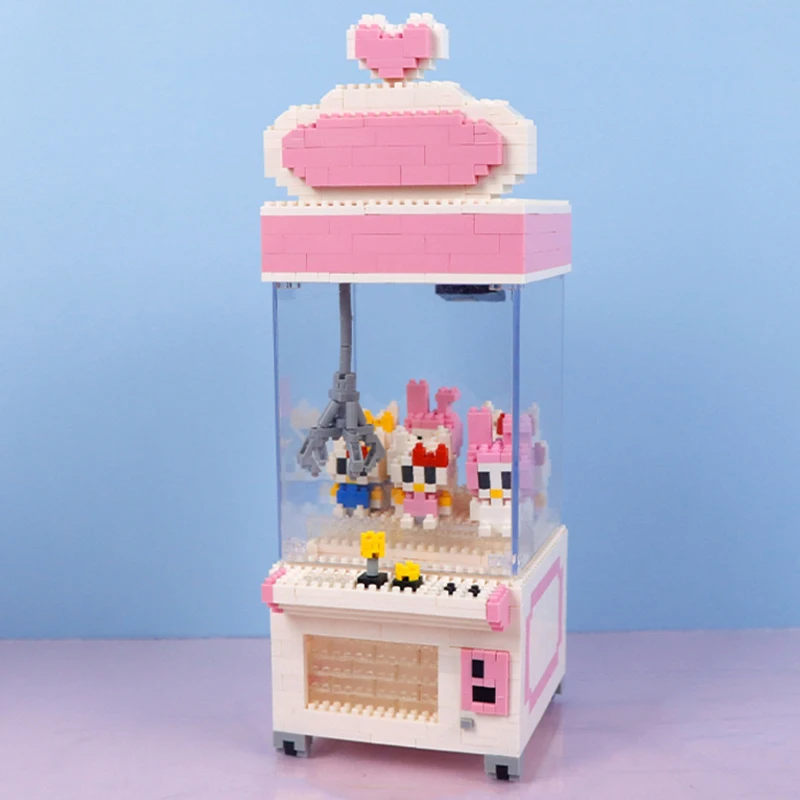 ZRK 7809 Playground Heart Clip Doll Machine Catcher Cat Pet Animal Mini Diamond Blocks Bricks Building Toy For Children No Box