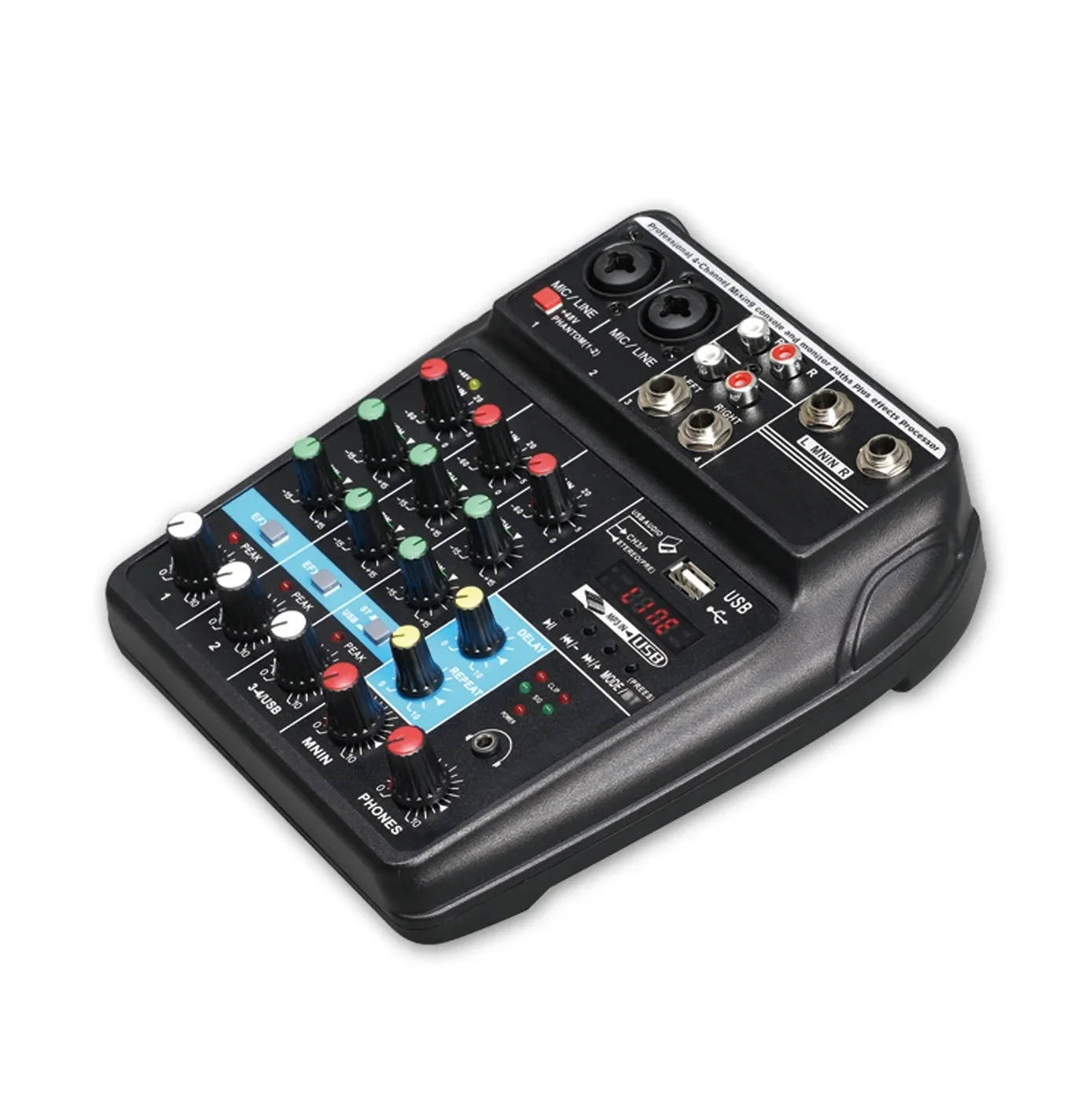 Bluetooth sound card digital small 4-way mixer professional stage live usb mini mixer